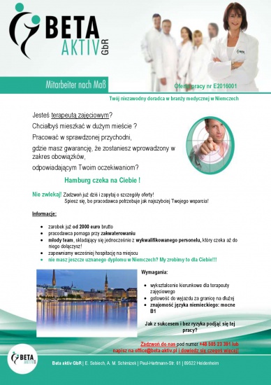 Praca dla terapeuty zajęciowego, Hamburg